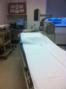 Carotid duplex patient positioning